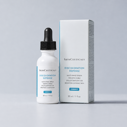 SkinCeuticals Discoloration Defense 30ml bottle beside its sealed retail carton